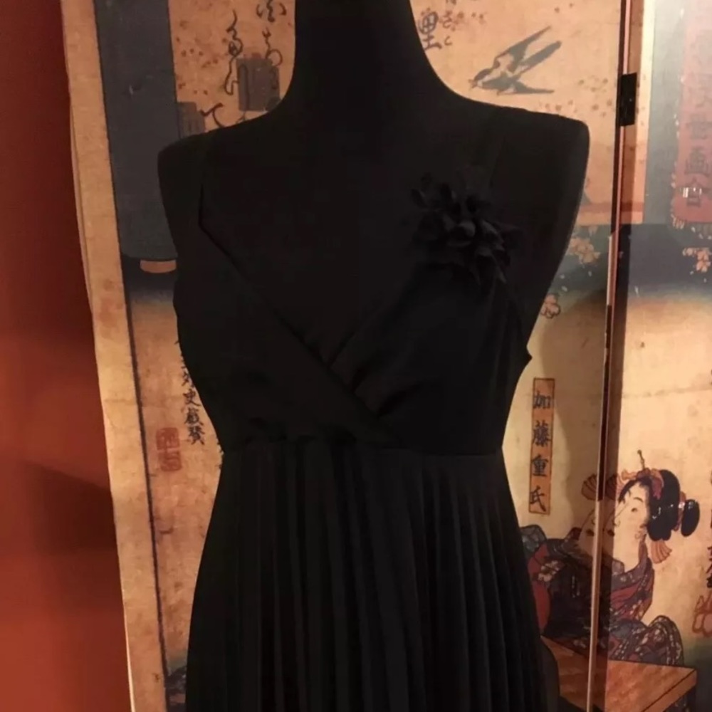 Black Cocktail Dress W/Spaghetti Straps SZ 10